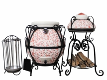 Тандыр керамический Венецианский купец Red (в комплекте дровница-подставка под крышку) Тандыр керамический Венецианский купец Red (в комплекте дровница-подставка под крышку)