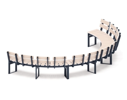 Скамья модульная Радиус комфорта-10 (беленый дуб), фото 2