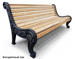 Скамейка чугунная Город, Лиственница 1,8 м, фото 4