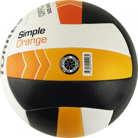 Мяч вол. &quot;TORRES Simple Orange&quot; арт.V32125, р.5, синт.кожа (ТПУ), маш. сшивка, бут.кам,бел-гол-оранж, фото 4