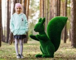 Топиари Белочка с кольцом под кашпо газон Eco, фото 6