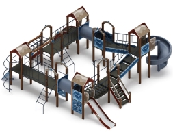 Детская игровая площадка Остров детства (Алтай) (винтовой скат) Н 1200, горка Н 2000 ДИК 2.01.8.02-24, фото 3