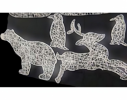 Плоские фигуры для украшения фасада со светодиодами Медведь, фото 1