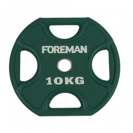 Диск X-Training уретановый цветной FOREMAN FM/UPX-10KG-GN (10 кг), фото 1