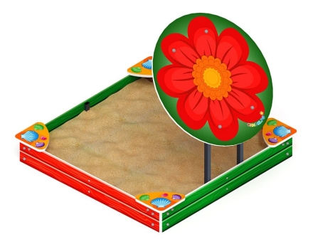 Песочница средняя с навесом Цветок (Ракушки) - ИО 5.01.08-02, фото 3