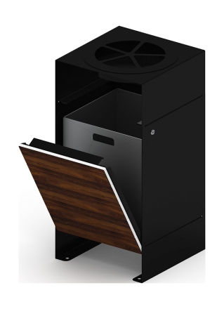 Урна парковая с пепельницей (черная) - МФ 50.02.02-01 (под анкера), фото 3