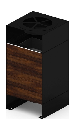 Урна парковая с пепельницей (черная) - МФ 50.02.02-01 (под анкера), фото 4