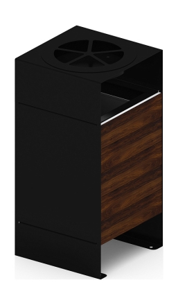 Урна парковая с пепельницей (черная) - МФ 50.02.02-01 (под анкера), фото 2