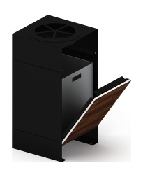 Урна парковая с пепельницей (черная) - МФ 50.02.02-01 (под анкера), фото 1