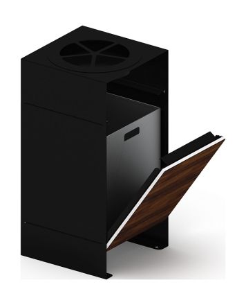 Урна парковая с пепельницей (черная) - МФ 50.02.02-01 (под анкера), фото 1