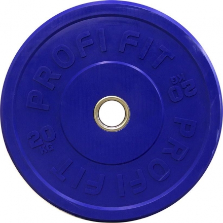 Диск для штанги каучуковый, цветной PROFI-FIT D-51, 20 кг, фото 1