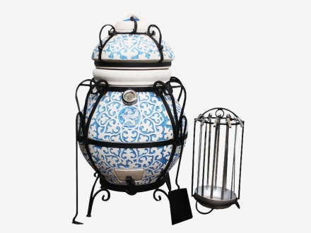 Тандыр керамический Венецианский купец Blue с откидной крышкой, фото 1
