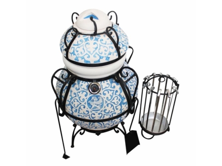 Тандыр керамический Венецианский купец Blue с откидной крышкой, фото 3