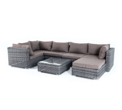 Зона 15 Лунго трансформирующаяся лаунж-зона из искусственного ротанга, цвет графит, фото 1