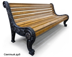 Скамейка чугунная Город, Лиственница 1,5 м, фото 2