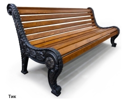 Скамейка чугунная Город, Лиственница 1,5 м, фото 3
