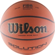 Мяч баскетбольный WILSON Solution, размер 7, FIBA Approved, микрофибра, бутиловая камера, коричневый.
