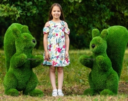 Топиари Белочка с кольцом под кашпо газон Premium, фото 6