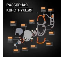 Защитная полнолицевая маска с антивандальным хим.стойким покрытием , размер L, 4 шт Jeta Safety 6950-box-L