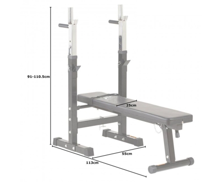 Скамья со стойками под штангу DFC складная DBCH2B, фото 3