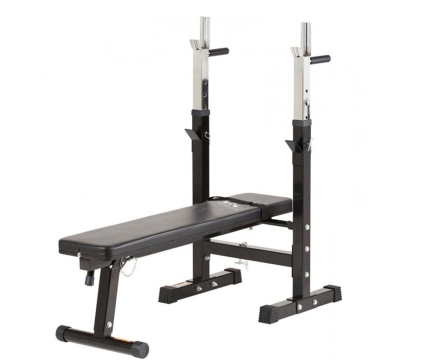 Скамья со стойками под штангу DFC складная DBCH2B, фото 1