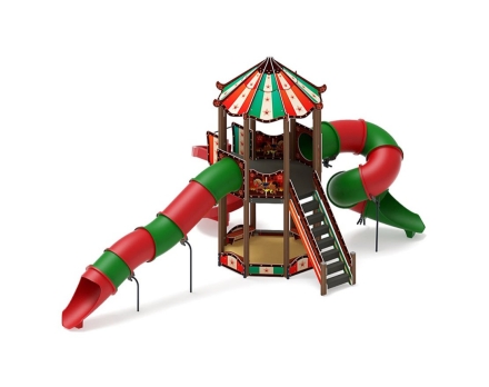 Детская игровая площадка Карнавал Шапито ДИК 2.22.01-01 H=2000 винтовой скат, горка-труба, фото 1