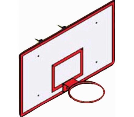 Стенд баскетбольный для залов с креплением и кольцом FIBA , щит 1800х1050 фанера влагостойкая УТ409-01 , фото 1