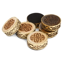 Набор резных фишек для нард с бронзой, Haleyan Набор резных фишек для нард с бронзой, Haleyan