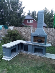 Печь № 19— Угловой комплекс с печью под казан, рабочим столом и мойкой, фото 1