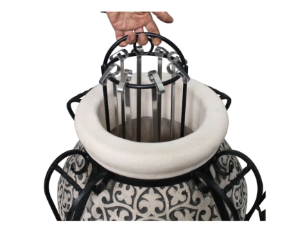 Тандыр керамический Венецианский купец Black (в комплекте дровница-подставка под крышку), фото 8
