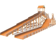 Зимняя горка Snow Fox 12 м с двумя скатами и выкатом 8 м Зимняя горка Snow Fox 12 м с двумя скатами и выкатом 8 м