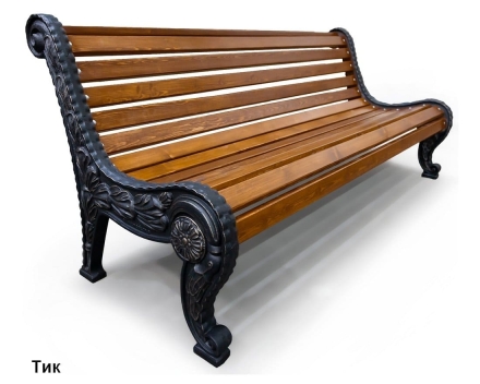 Скамейка чугунная Город, Лиственница 1,2 м, фото 3