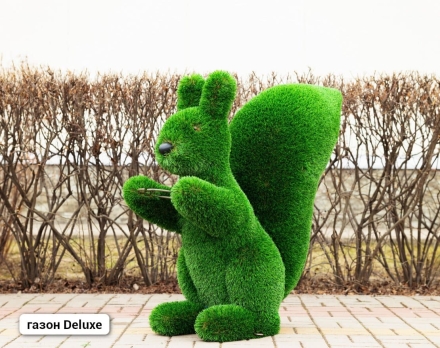 Топиари Белочка с кольцом под кашпо газон Deluxe, фото 1