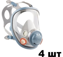 Защитная полнолицевая маска с антивандальным хим.стойким покрытием , размер M, 4 шт Jeta Safety 6950-box-M