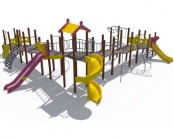 Детский игровой комплекс Квартал ДИО 08060 (винтовой скат 2000, металлические скаты 1500 и 900), фото 1