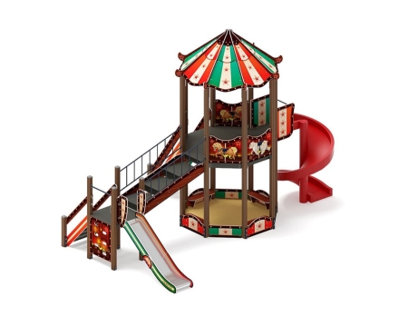 Детская игровая площадка Карнавал Шапито ДИК 2.22.02-01 H=1200, H=2000, винтовой скат, фото 3