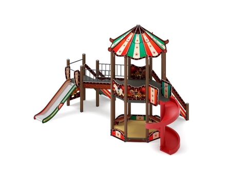 Детская игровая площадка Карнавал Шапито ДИК 2.22.02-01 H=1200, H=2000, винтовой скат, фото 1