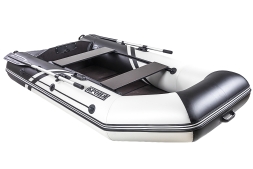 Броня-280 СК слань+киль белый-черный (лодка ПВХ под мотор с усилением), фото 1