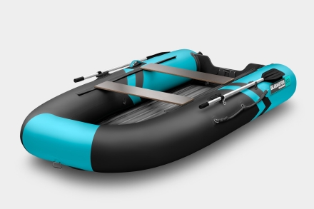 GLADIATOR E 300 SL AIR SPORT Черно-бирюзовый моторная лодка ПВХ, фото 1