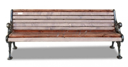 Скамейка чугунная Вензель 3,0 м (3 опоры), фото 6