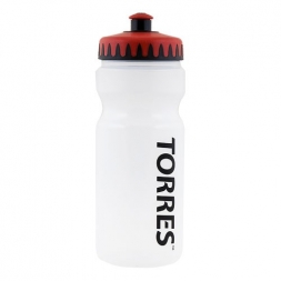 Бутылка для воды &quot;TORRES&quot;, арт. SS1027, 550 мл, мягкий пластик, прозрачная, красно-черная крышка