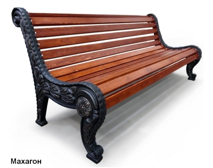 Скамейка чугунная Город, Лиственница 0,6 м, фото 1