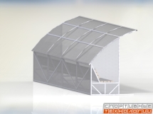 Скамейка для запасных игроков 10 м (на 20 человек, с навесом из поликарбоната) СТ-50