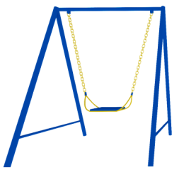 Детские качели CКИ 003 одноместные для уличной площадки Детские качели CКИ 003 одноместные для уличной площадки