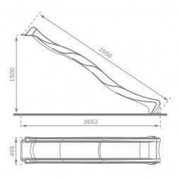 Детская горка тип S-LINE, усиленная , HDPE 3 м, высота 1500 мм, фото 4