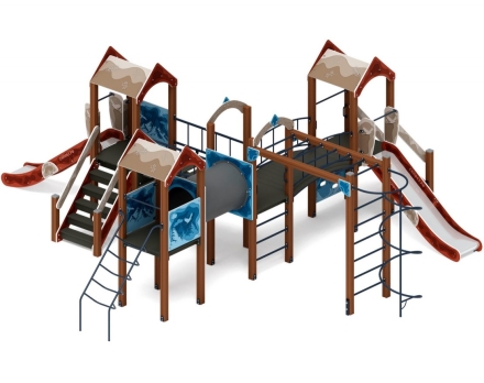 Детская игровая площадка Дворик детства (Алтай) горка Н 1200 ДИК 2.01.4.02-24, фото 4