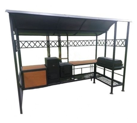 Мангал Беседка с мангалом в стиле Лофт AL-Император с коптильной камерой, фото 1