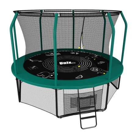 Батут Unix line Supreme Game 14 ft (green) с защитной сеткой, фото 1