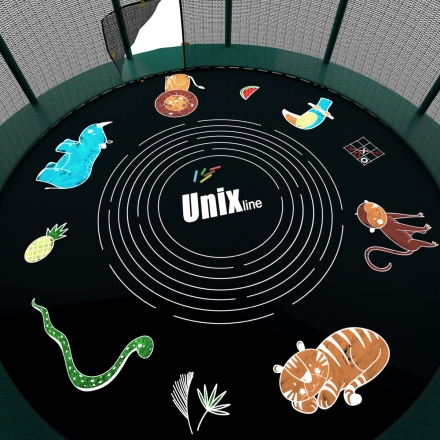 Батут Unix line Supreme Game 14 ft (green) с защитной сеткой, фото 4