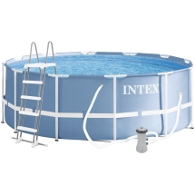 Бассейн каркасный INTEX "Фрейм Призма" 26718FR (3,66х1,22 м, с фильтр-насосом и лестницей